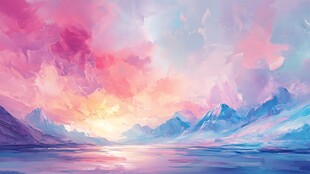 梦幻绚丽的山水霞光美景