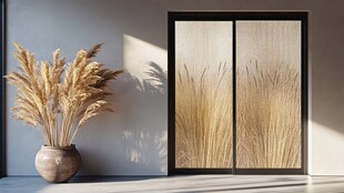 室内装饰 芦苇画与芦苇摆件
