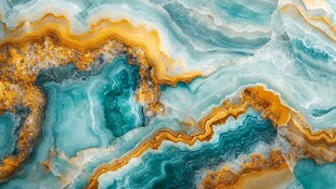 蓝绿黄交织的梦幻大理石纹理