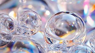 梦幻透明玻璃球特写