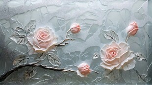 浮雕粉玫瑰 精致艺术纹理