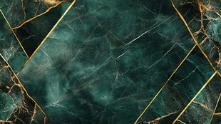 祖母绿大理石配金色线条纹理