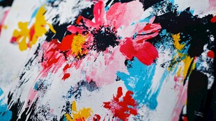 绚丽花卉抽象艺术画作