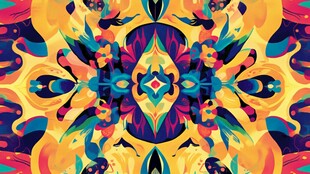 绚丽多彩的抽象对称图案