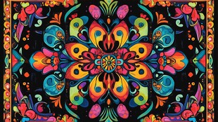 绚丽多彩民族风花纹图案