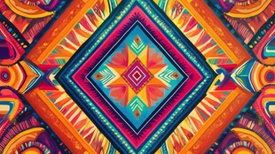 多彩几何民族风图案设计