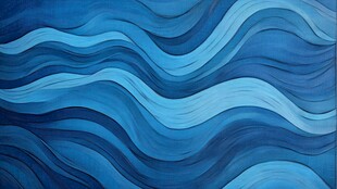 蓝色波浪抽象艺术图案