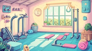 温馨家庭健身房室内场景