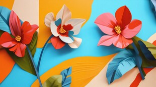 纸艺花卉的绚丽色彩世界