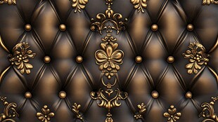 奢华黑金皮革花纹背景