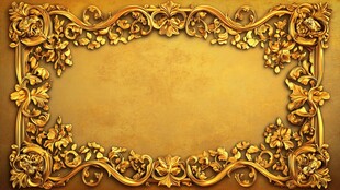 华丽金色雕花装饰边框