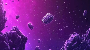 梦幻紫色太空岩石景观