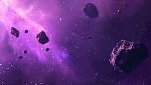 紫色梦幻的宇宙小行星景