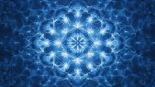 梦幻蓝色炫光曼陀罗图案