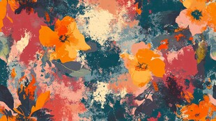 绚丽花卉抽象艺术图案