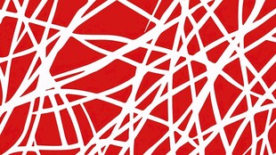 红色底白色交错线条图案