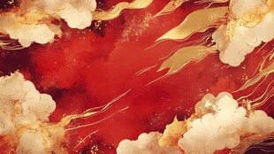 红金云海国风背景图