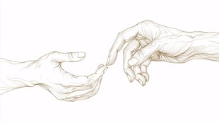 指尖相触的瞬间