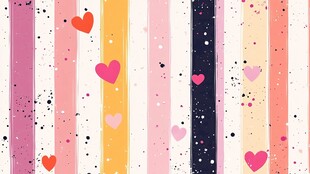 爱心条纹浪漫背景图案