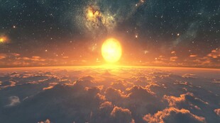 云海之上的壮丽日出景观