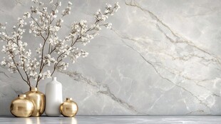 大理石背景的雅致花瓶摆件