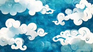 中式水墨风格云朵背景图