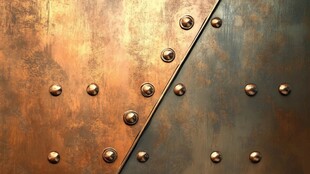 古铜铆钉金属板质感画面