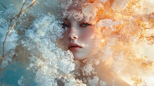 冰雪梦幻中的神秘女子