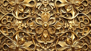 金色雕花墙面纹理