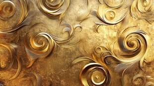 金色华丽浮雕花纹背景图