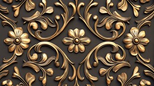 奢华金色立体花纹装饰图案