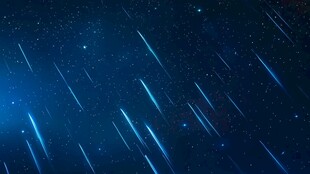 梦幻蓝色流星雨夜空背景