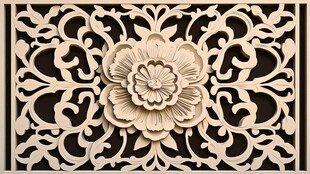 中式雕花图案 精美木雕装饰