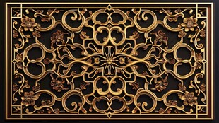 古典金色雕花装饰图案