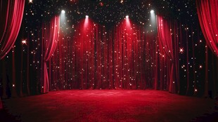 梦幻红幕星空舞台场景