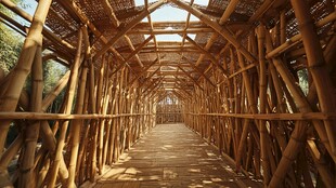 竹制长廊的自然之美