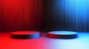 红蓝双色舞台展示台