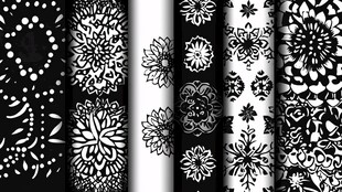 黑白花卉图案纹理集合