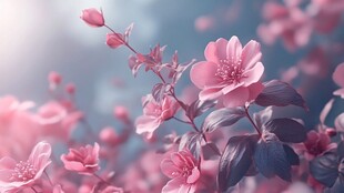 梦幻粉色花卉特写