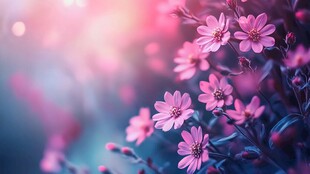 梦幻粉花绽放美丽瞬间