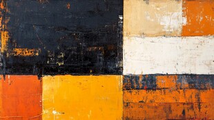 抽象几何色块艺术画作