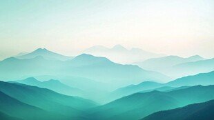 梦幻青蓝山峦美景