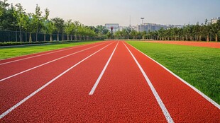 红色跑道与绿茵场的风景