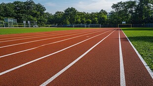 校园红色塑胶跑道运动场