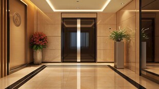 豪华典雅的电梯厅空间