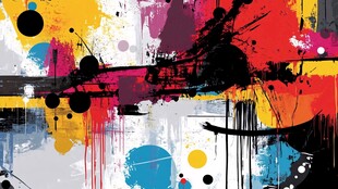 多彩抽象泼墨艺术背景图