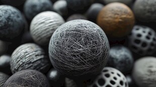 多样质感圆球的艺术组合