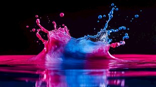 彩色墨水飞溅艺术瞬间