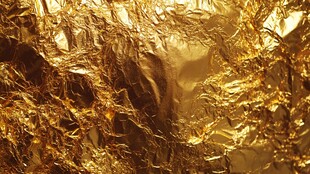 金色褶皱金属箔纹理