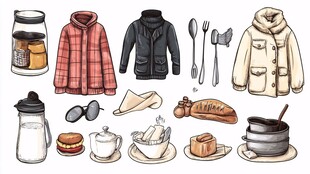 日常服饰与生活用品集合